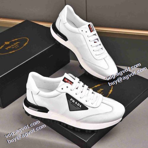 個性的 2色可選 プラダスーパーコピー 激安 2021秋冬 プラダ PRADA スニーカー 高機能防滑ソール 秋冬 ファッション 人気