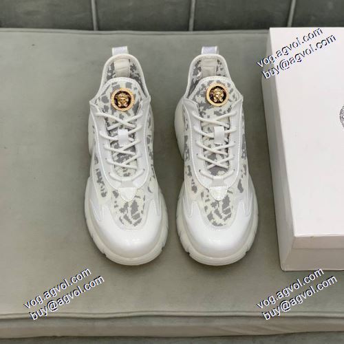 すべり防止 ヴェルサーチコピー ブランド 魅力ファッション 2021秋冬 スニーカー ヴェルサーチVERSACE 2色可選 厚底