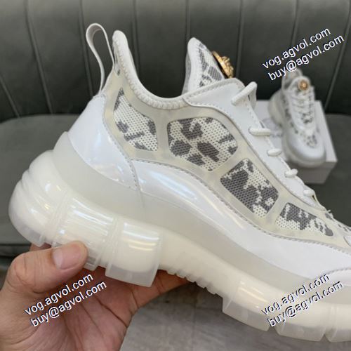 すべり防止 ヴェルサーチコピー ブランド 魅力ファッション 2021秋冬 スニーカー ヴェルサーチVERSACE 2色可選 厚底