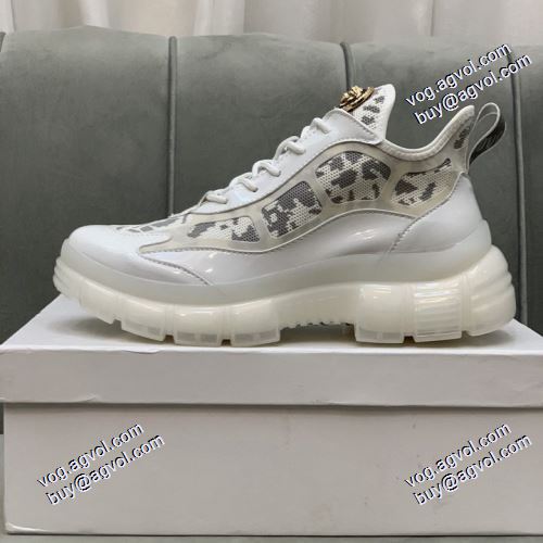 すべり防止 ヴェルサーチコピー ブランド 魅力ファッション 2021秋冬 スニーカー ヴェルサーチVERSACE 2色可選 厚底