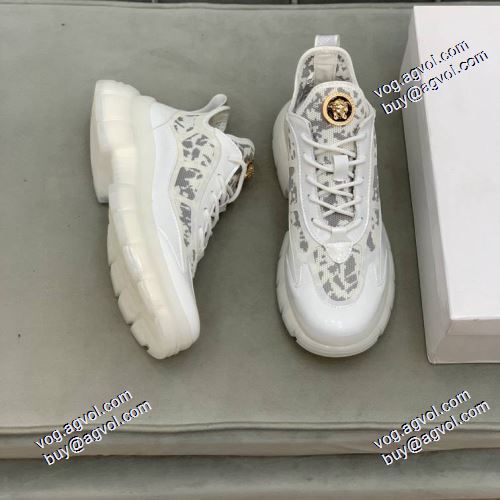 すべり防止 ヴェルサーチコピー ブランド 魅力ファッション 2021秋冬 スニーカー ヴェルサーチVERSACE 2色可選 厚底