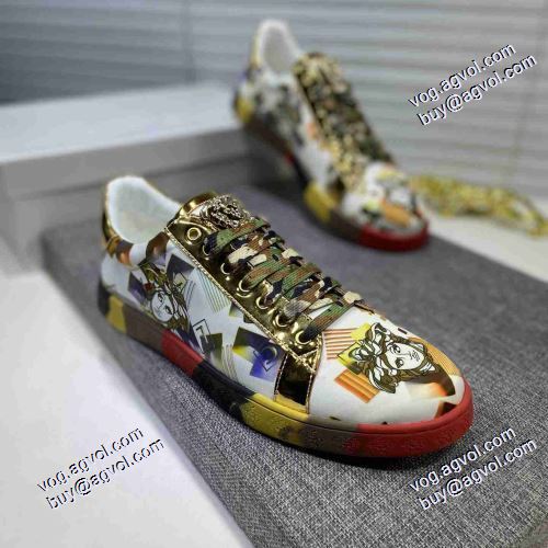 2021秋冬 上品上質 ヴェルサーチVERSACE フラットシューズ チロリアンテープ ヴェルサーチコピー ブランド カジュアルシューズ