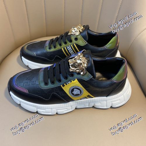 海外セレブ愛用 ジョギング 2021秋冬 スニーカー ヴェルサーチVERSACE ランニングシューズ クッション加工 2色可選