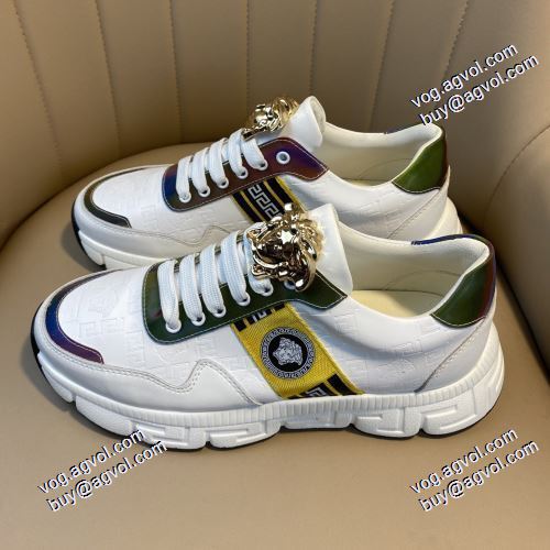 海外セレブ愛用 ジョギング 2021秋冬 スニーカー ヴェルサーチVERSACE ランニングシューズ クッション加工 2色可選