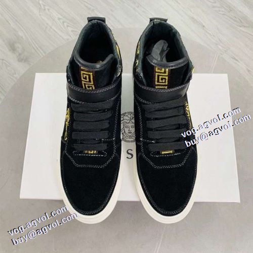 2021秋冬 ヴェルサーチVERSACE ヴェルサーチコピーブランド ハイカット カジュアルシューズ 人気ブランド 秋冬 抗菌・防臭加工 軽量