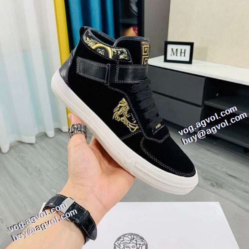 2021秋冬 ヴェルサーチVERSACE ヴェルサーチコピーブランド ハイカット カジュアルシューズ 人気ブランド 秋冬 抗菌・防臭加工 軽量