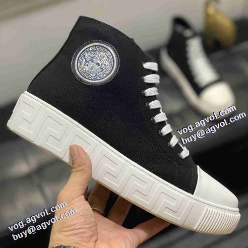 ファッション 人気 2021秋冬 ヴェルサーチVERSACE ポップ 2色可選 ハイトップシューズ 冬用防寒 滑りにくい  ヴェルサーチブランド コピー