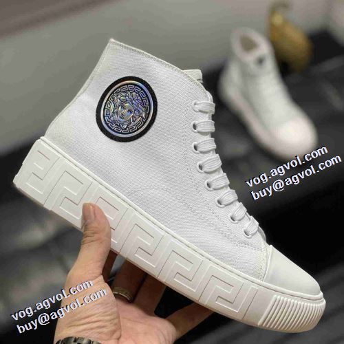 ファッション 人気 2021秋冬 ヴェルサーチVERSACE ポップ 2色可選 ハイトップシューズ 冬用防寒 滑りにくい  ヴェルサーチブランド コピー