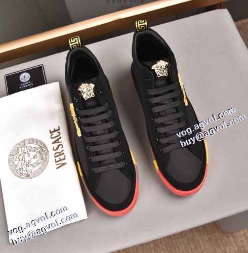 ヴェルサーチブランド 偽物 通販 2021秋冬 ヴェルサーチVERSACE 高級感ある ハイトップシューズ 2色可選 カラーソール ナチュラルな素材感 足馴染みのいい