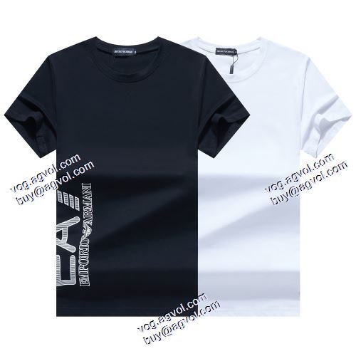 メンズ/ラウンドネック 半袖Tシャツ 2021春夏 アルマーニ ARMANI 最安値に挑戦 ARMANIブランド コピー 2色可選