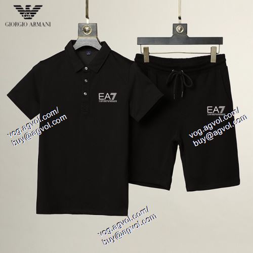  2021春夏 ARMANIスーパーコピー 2色可選 希少 アルマーニ ARMANI 半袖Tシャツ 上下セット