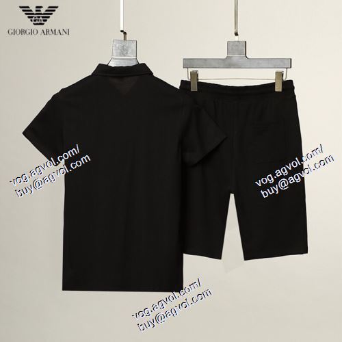  2021春夏 ARMANIスーパーコピー 2色可選 希少 アルマーニ ARMANI 半袖Tシャツ 上下セット