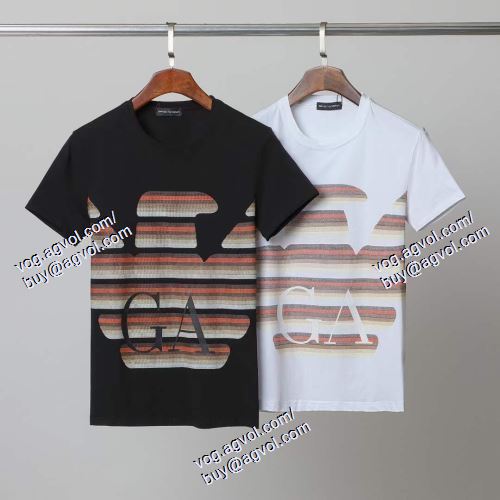  2色可選 半袖Tシャツ 2021春夏 格安！ ARMANIスーパーコピー アルマーニ ARMANI