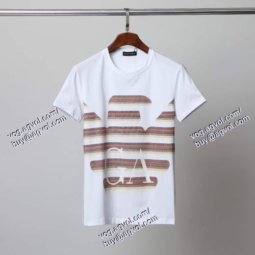  2色可選 半袖Tシャツ 2021春夏 格安！ ARMANIスーパーコピー アルマーニ ARMANI