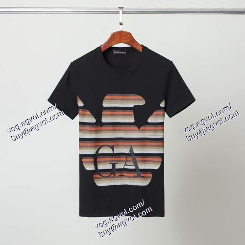  2色可選 半袖Tシャツ 2021春夏 格安！ ARMANIスーパーコピー アルマーニ ARMANI