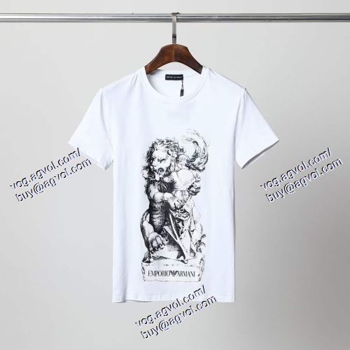 ARMANIスーパーコピー 激安 アルマーニ ARMANI 首胸ロゴ 2色可選 半袖Tシャツ 2021春夏