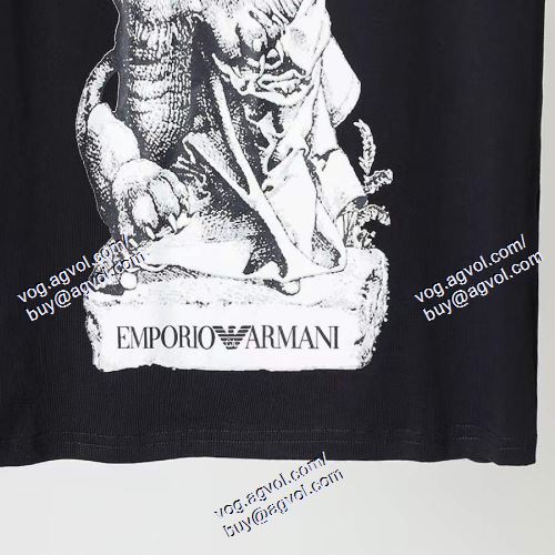  ARMANIスーパーコピー 激安 アルマーニ ARMANI 首胸ロゴ 2色可選 半袖Tシャツ 2021春夏