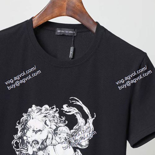  ARMANIスーパーコピー 激安 アルマーニ ARMANI 首胸ロゴ 2色可選 半袖Tシャツ 2021春夏