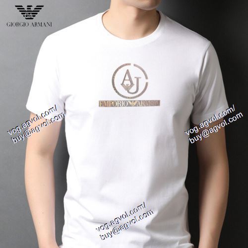  アルマーニ ARMANI 4色可選 2021春夏 半袖Tシャツ 大人気☆NEW!! ARMANIブランド コピー