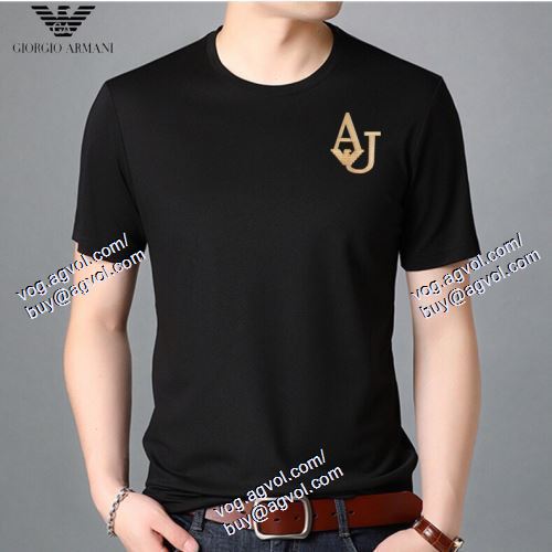  2021春夏 ARMANIコピー ブランド 半袖Tシャツ プレゼントに 4色可選 アルマーニ ARMANI 
