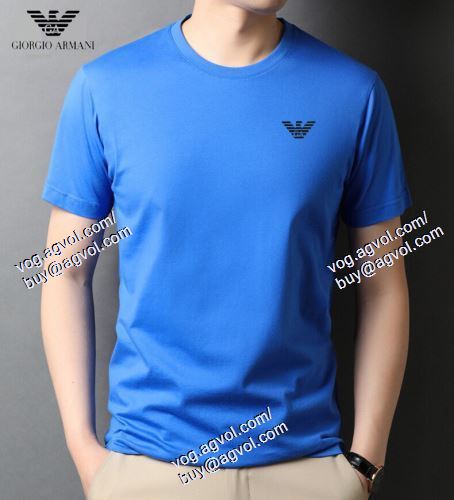  アルマーニ ARMANI ～希少 半袖Tシャツ 4色可選 2021春夏 ARMANIブランド 偽物 通販 
