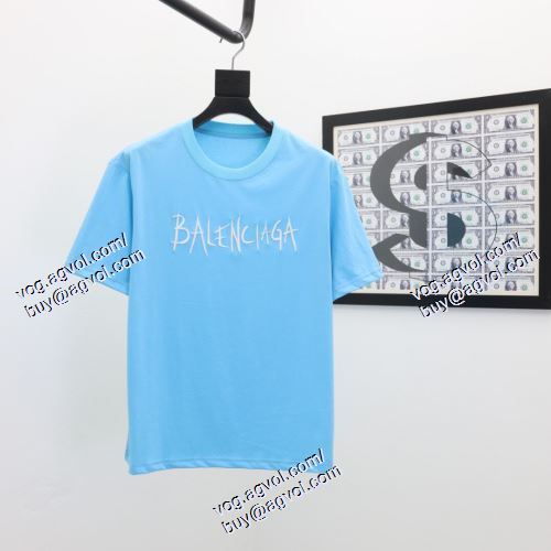  バレンシアガ BALENCIAGA 2021春夏 2色可選 欧米韓流/雑誌 半袖Tシャツ BALENCIAGAスーパーコピー 激安