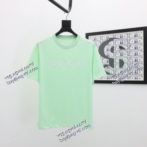  バレンシアガ BALENCIAGA 2021春夏 2色可選 欧米韓流/雑誌 半袖Tシャツ BALENCIAGAスーパーコピー 激安