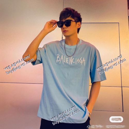 バレンシアガ BALENCIAGA 2021春夏 2色可選 欧米韓流/雑誌 半袖Tシャツ BALENCIAGAスーパーコピー 激安