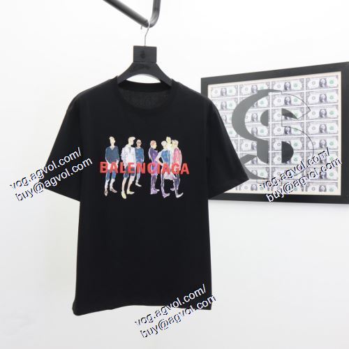  BALENCIAGAスーパーコピー 2色可選 ◆モデル愛用◆ 半袖Tシャツ 2021春夏 バレンシアガ BALENCIAGA