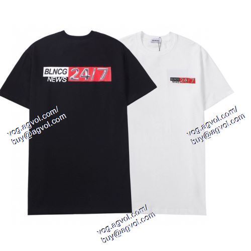  2色可選 バレンシアガ BALENCIAGA 首胸ロゴ 2021春夏 BALENCIAGAコピー ブランド 半袖Tシャツ
