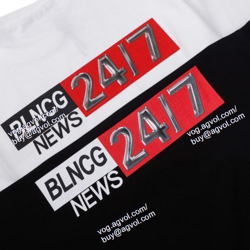  2色可選 バレンシアガ BALENCIAGA 首胸ロゴ 2021春夏 BALENCIAGAコピー ブランド 半袖Tシャツ