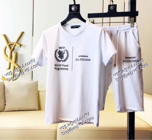  バレンシアガ BALENCIAGA 2021春夏 BALENCIAGAコピー ブランド 2色可選 大人っぼい 半袖Tシャツ 上下セット
