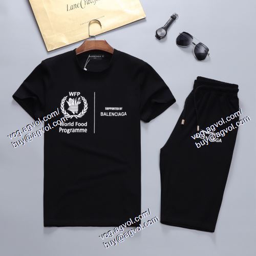  半袖Tシャツ 上下セット 2色可選 バレンシアガ BALENCIAGA 魅力的 BALENCIAGAブランド 偽物 通販 2021春夏