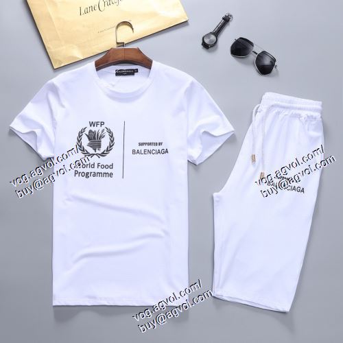  半袖Tシャツ 上下セット 2色可選 バレンシアガ BALENCIAGA 魅力的 BALENCIAGAブランド 偽物 通販 2021春夏