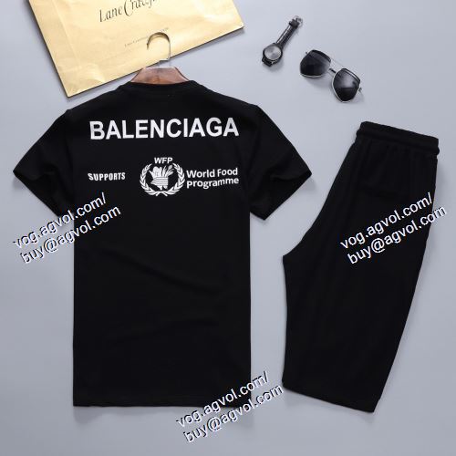  半袖Tシャツ 上下セット 2色可選 バレンシアガ BALENCIAGA 魅力的 BALENCIAGAブランド 偽物 通販 2021春夏