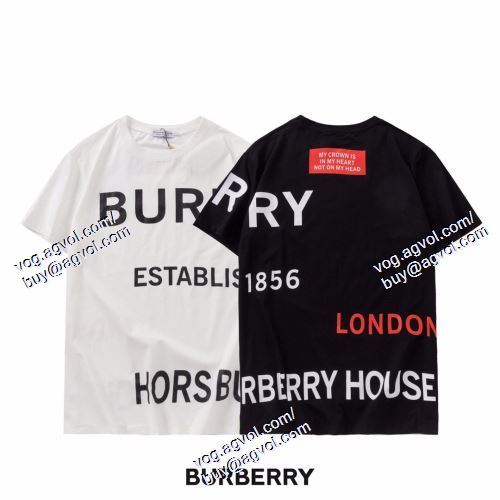  値下げ BURBERRYブランド 偽物 通販 2021春夏 2色可選 半袖Tシャツ バーバリー BURBERRY 