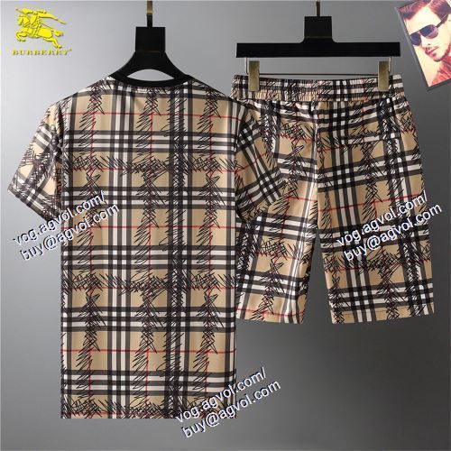  大人気☆NEW!!  バーバリー BURBERRY BURBERRYブランドコピー 2021春夏 半袖Tシャツ 上下セット  