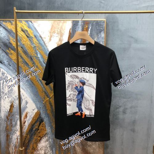  2021春夏 BURBERRYブランドスーパーコピー 2色可選 首胸ロゴ 半袖Tシャツ バーバリー BURBERRY 