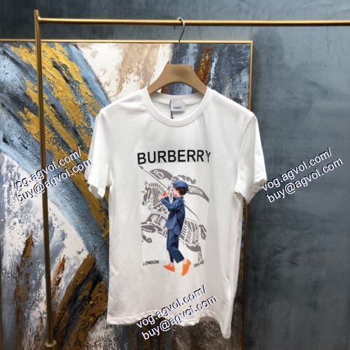  2021春夏 BURBERRYブランドスーパーコピー 2色可選 首胸ロゴ 半袖Tシャツ バーバリー BURBERRY 