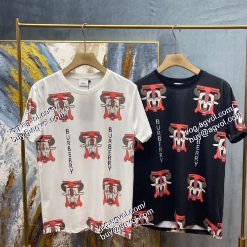  バーバリー BURBERRY 2色可選 BURBERRYコピー  2021春夏 半袖Tシャツ スタイルアップ効果