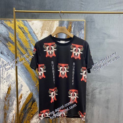  バーバリー BURBERRY 2色可選 BURBERRYコピー  2021春夏 半袖Tシャツ スタイルアップ効果