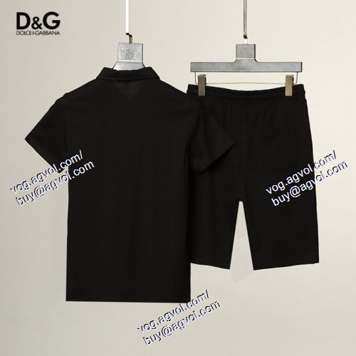  2色可選 大特価 ドルチェ＆ガッバーナ Dolce&Gabbana 半袖Tシャツ 上下セット 2021春夏 D&Gブランド 偽物 通販
