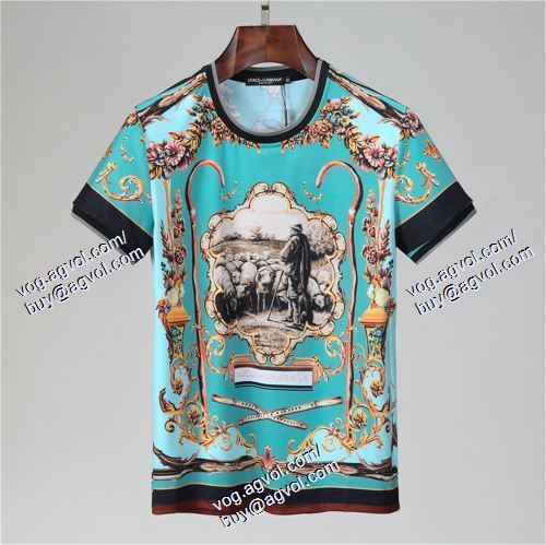  D&Gブランドスーパーコピー 欧米韓流/雑誌 ドルチェ＆ガッバーナ Dolce&Gabbana 2021春夏 半袖Tシャツ 