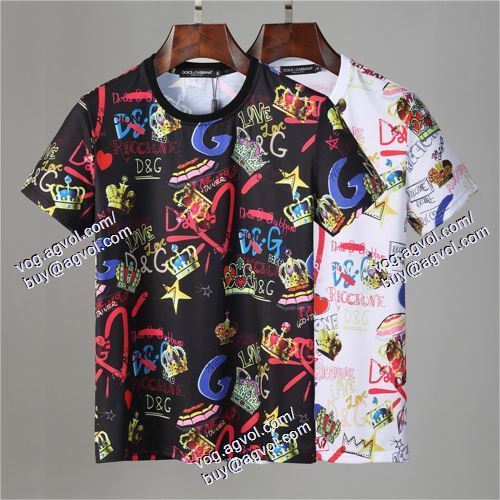  ◆モデル愛用◆ 2色可選 半袖Tシャツ ドルチェ＆ガッバーナ Dolce&Gabbana 2021春夏 D&Gブランドコピー