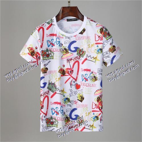  ◆モデル愛用◆ 2色可選 半袖Tシャツ ドルチェ＆ガッバーナ Dolce&Gabbana 2021春夏 D&Gブランドコピー