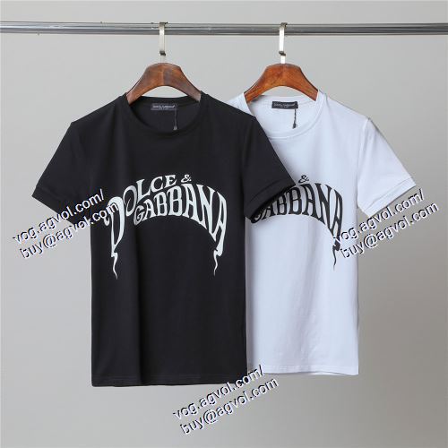  2色可選 高級感溢れるデザイン 半袖Tシャツ ドルチェ＆ガッバーナ Dolce&Gabbana D&Gコピーブランド 2021春夏