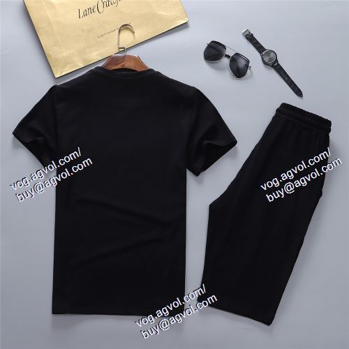 2021春夏 ドルチェ＆ガッバーナ Dolce&Gabbana 2色可選 首胸ロゴ D&Gスーパーコピー 代引 半袖Tシャツ 上下セット