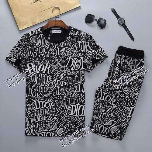  2色可選 DIORスーパーコピー 代引 半袖Tシャツ 上下セット お買得 ディオール DIOR 2021春夏