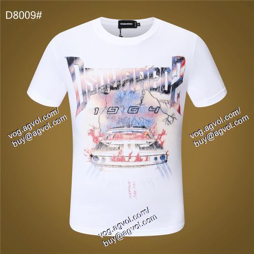  DSQUARED2スーパーコピー 2色可選 ディースクエアード DSQUARED2 欧米韓流/雑誌 2021春夏 半袖Tシャツ
