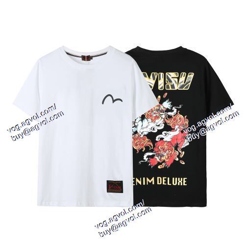  エヴィス EVISU 2021春夏 一味違うケーブル編みが魅力満点 EVISUブランド コピー 2色可選 半袖Tシャツ